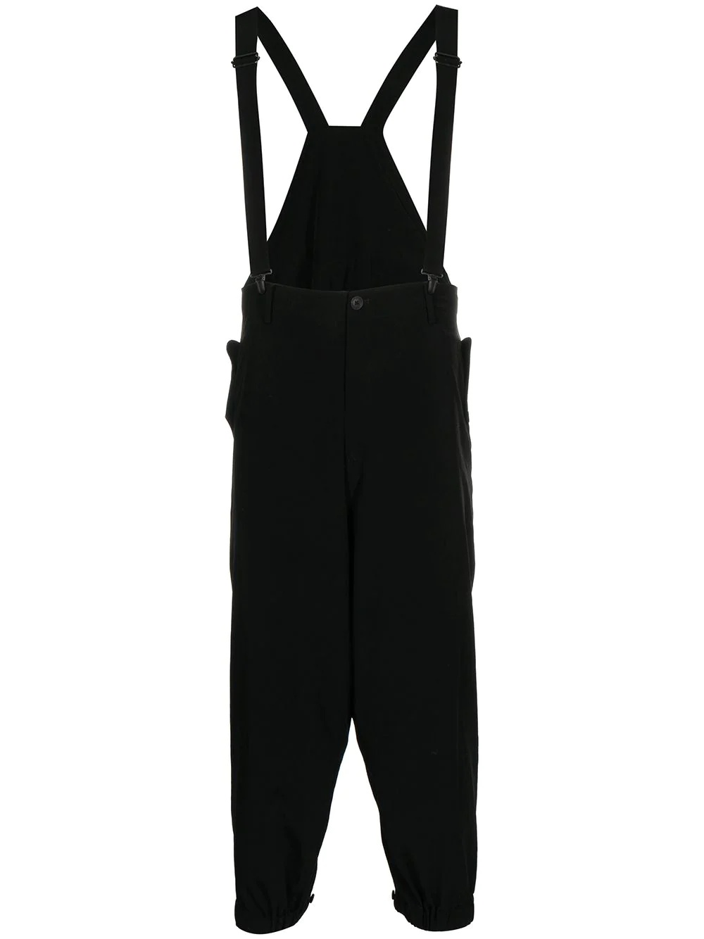 tapered cropped-leg dungarees - 1