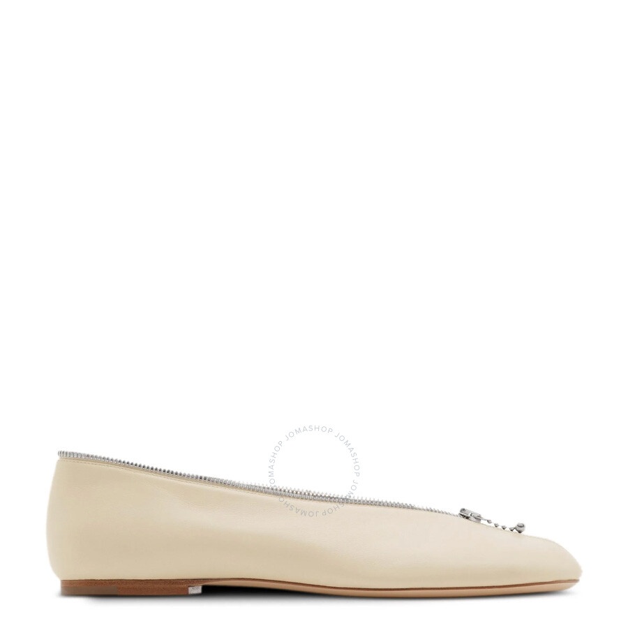 Burberry Sadler Zip Leather Ballerina Shoes - 1