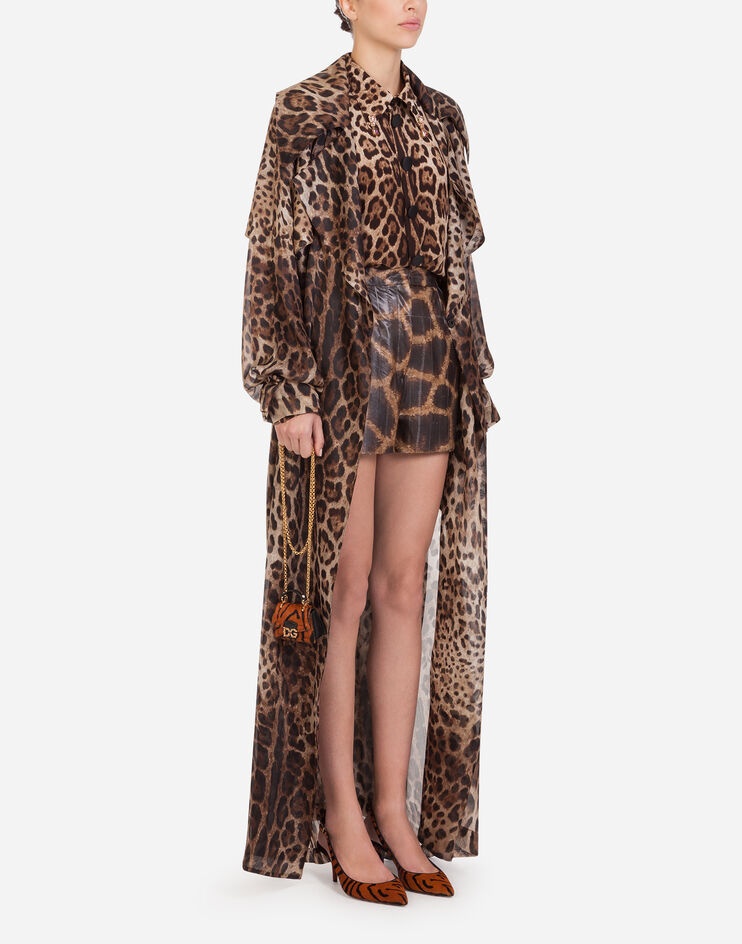 Crêpe de chine shirt with leopard print - 5