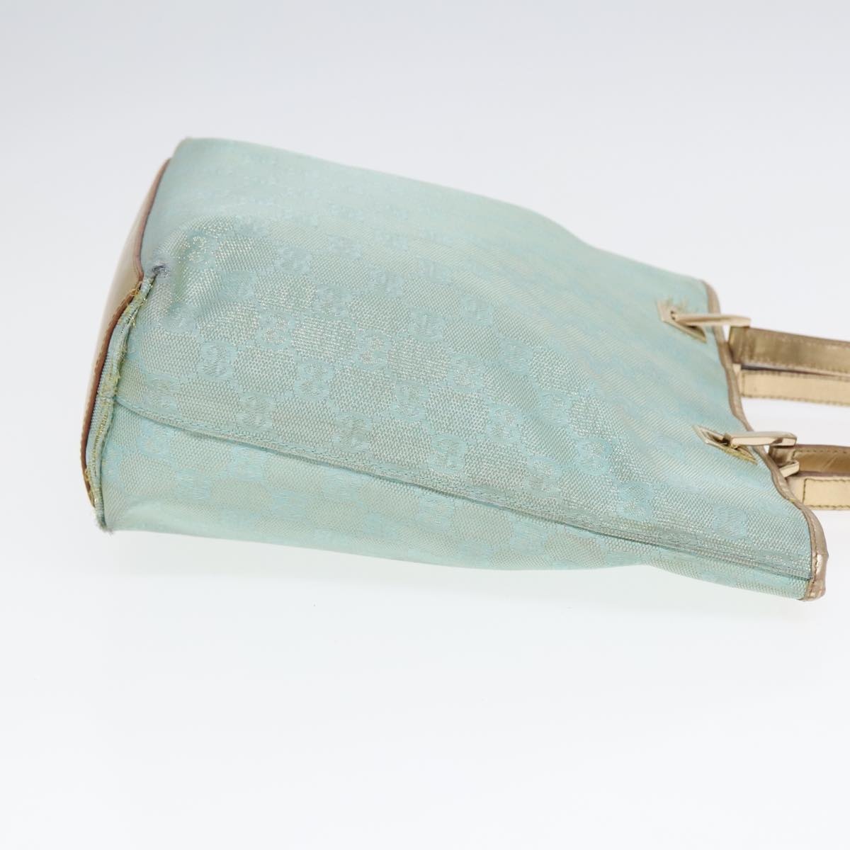 GUCCI GG Canvas Tote Bag Light Blue Gold 002 002 - 3