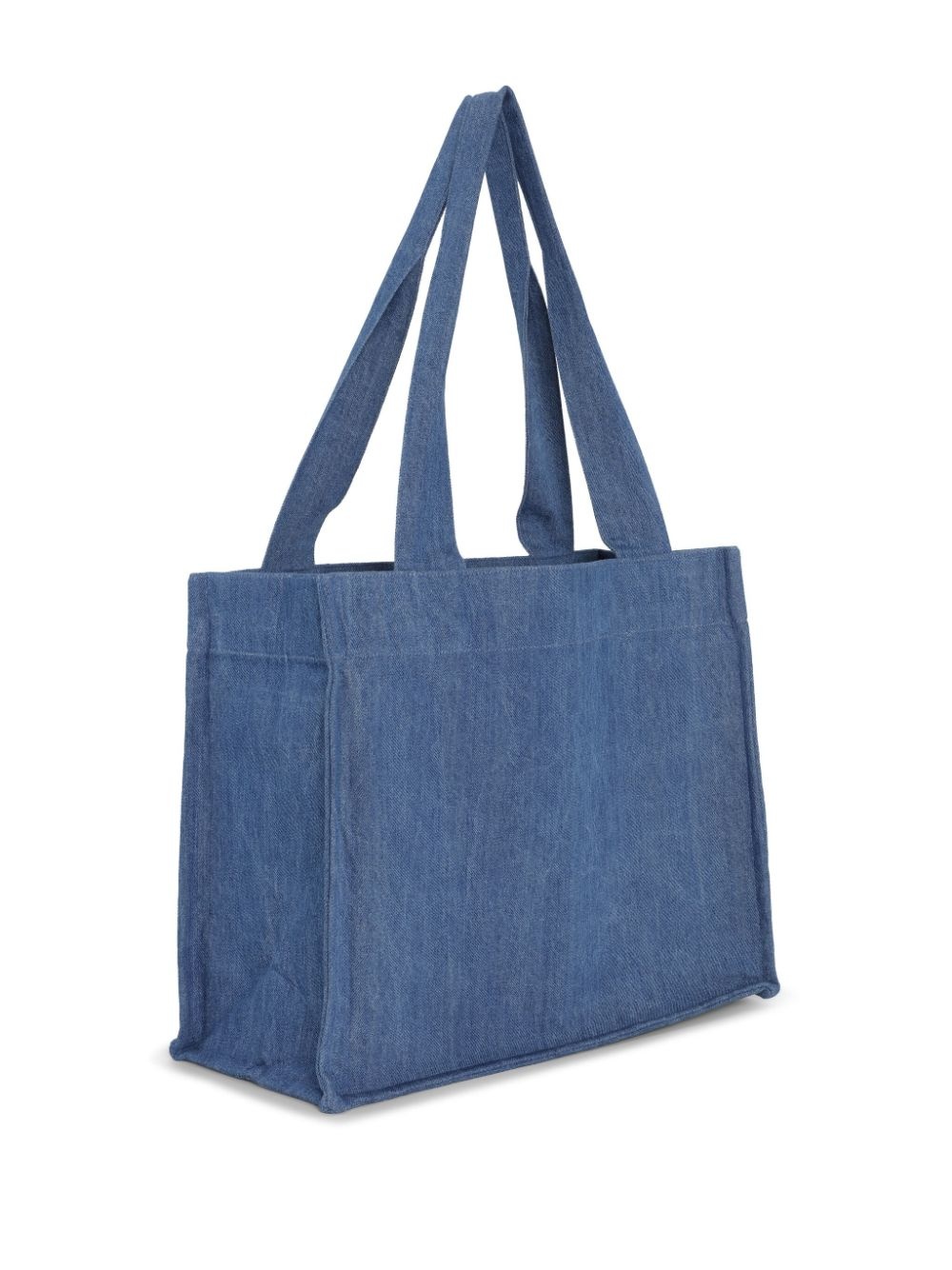 logo-embroidered denim shoulder bag - 4