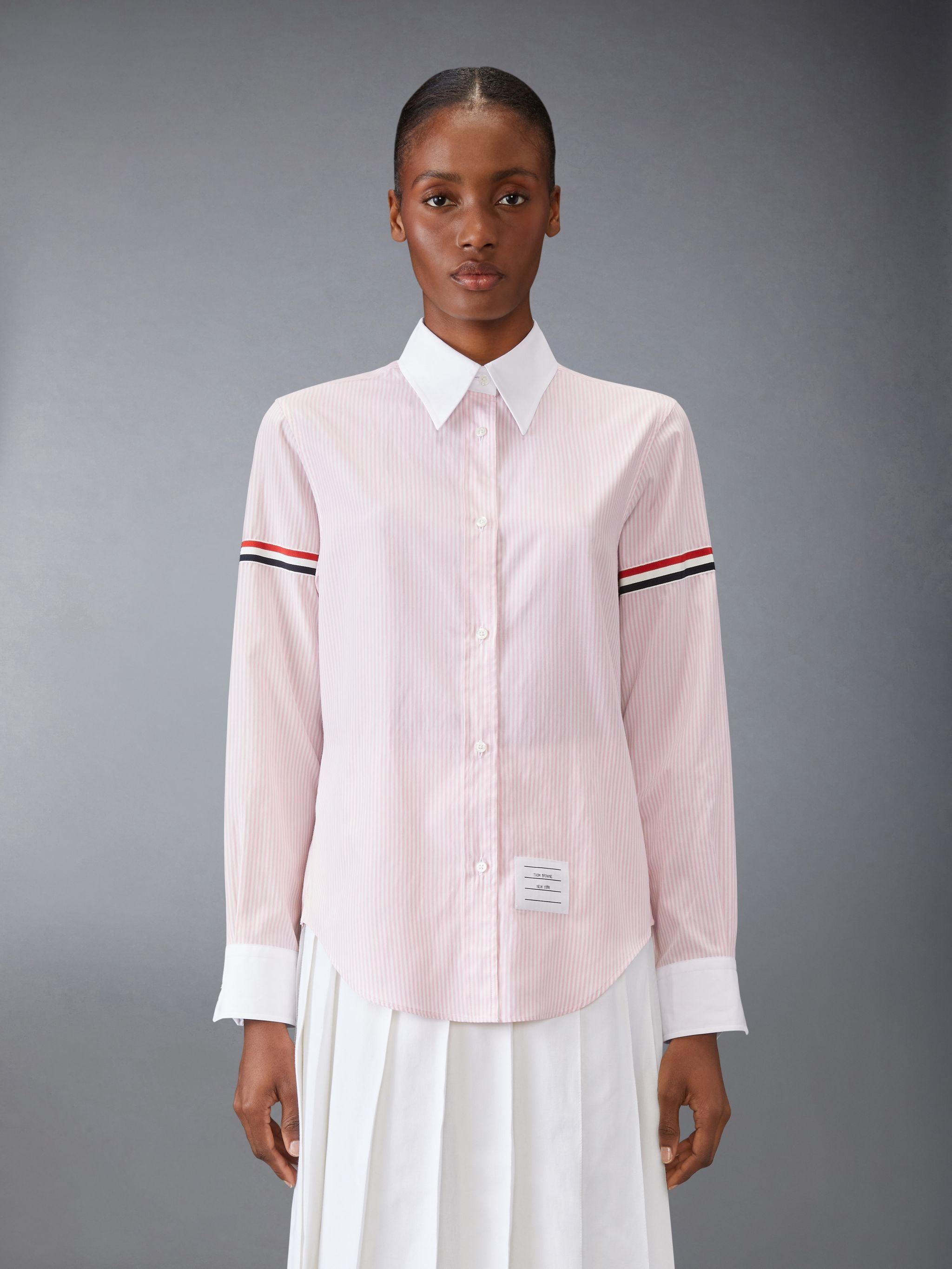 Cotton Silk Armband Point Collar Shirt - 2