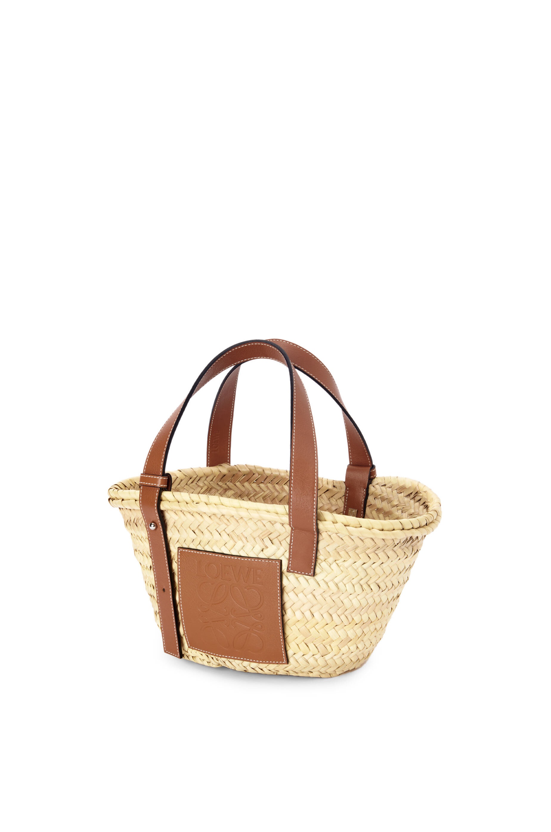 Small Basket bag in palm leaf and calfskin - 4