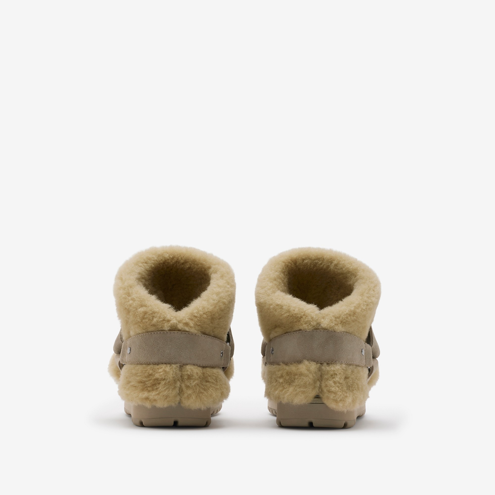 Suede and Shearling Chubby Boots - 4