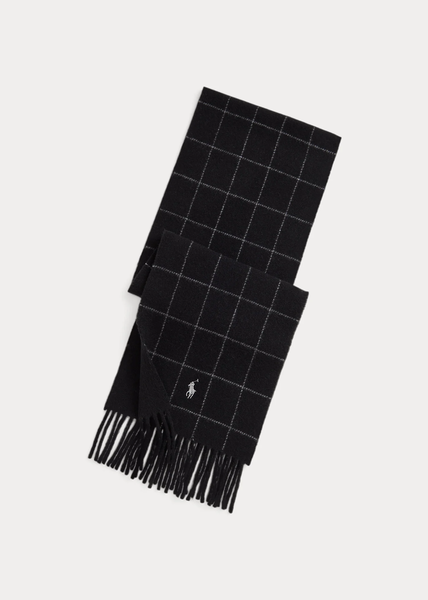 Reversible Windowpane Wool-Blend Scarf - 1