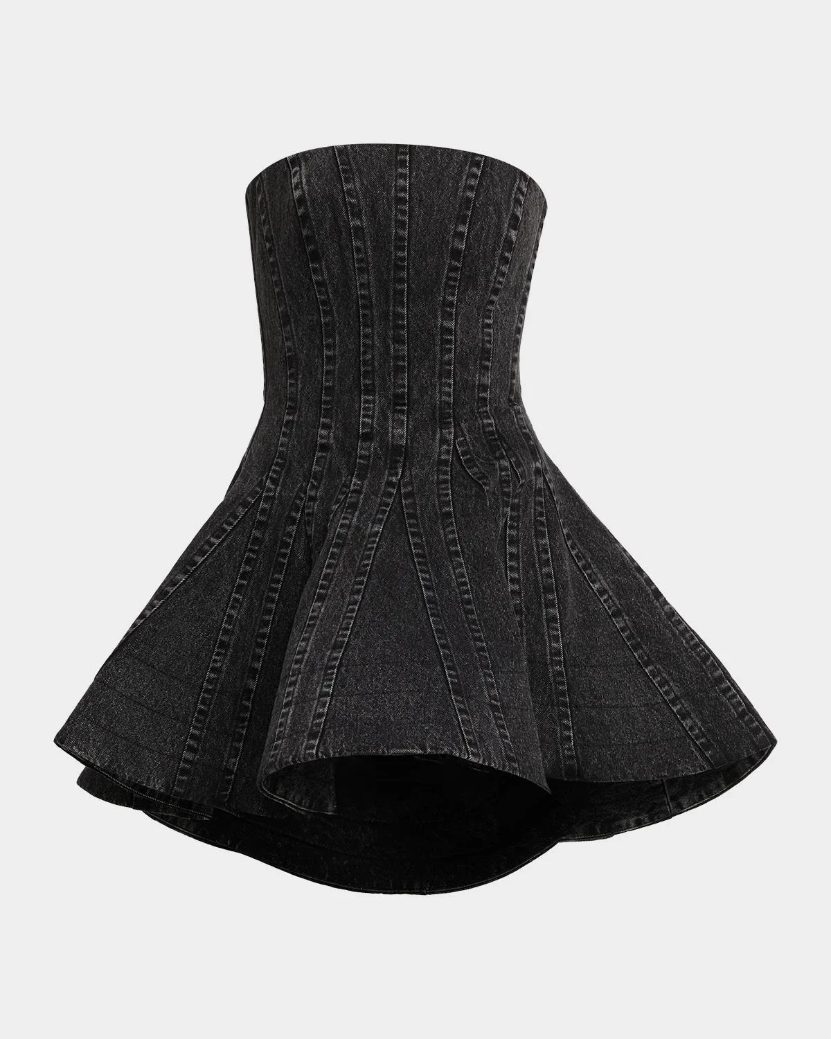Lefa Washed Denim Mini Dress - 1
