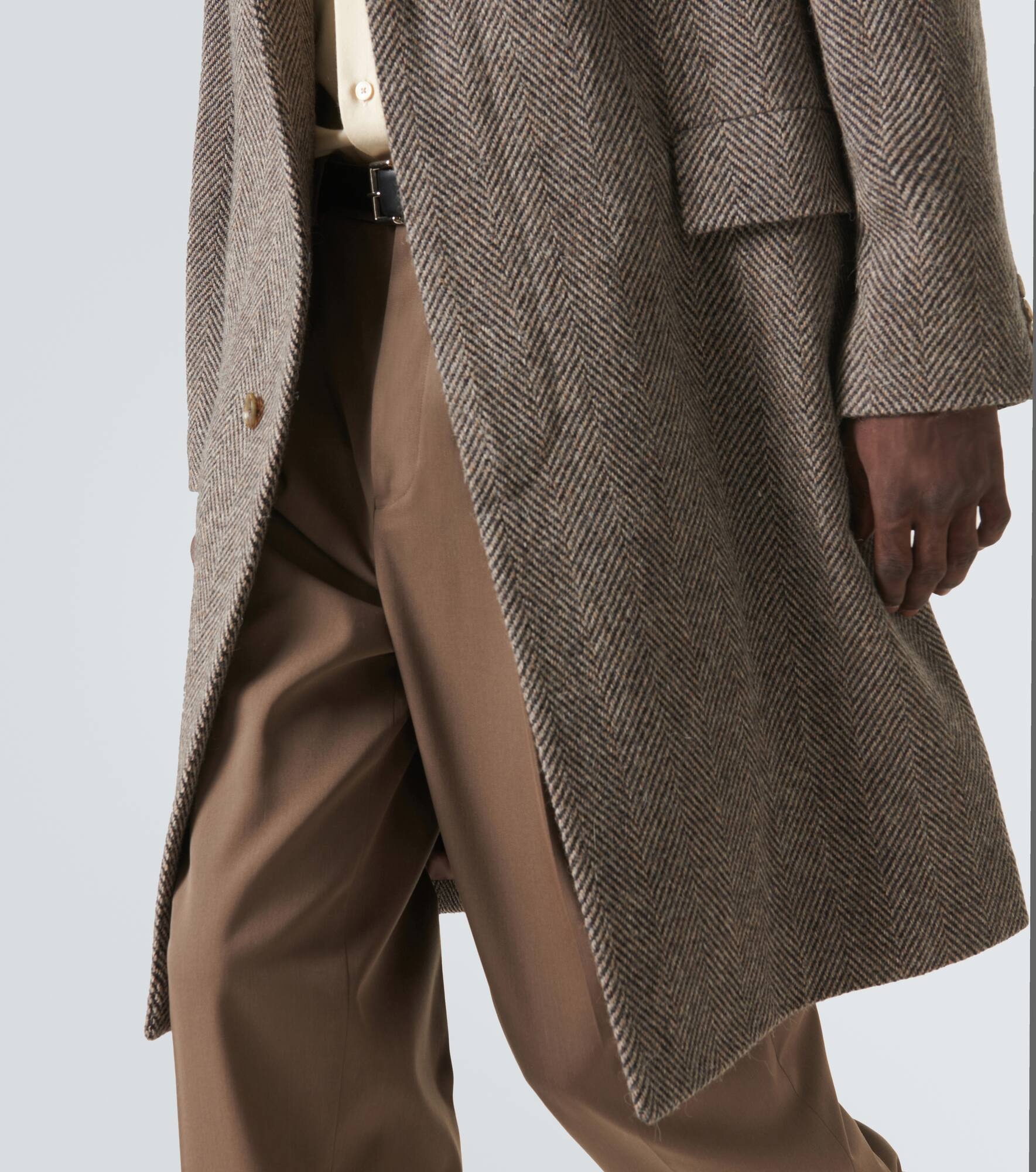 Herringbone wool and alpaca tweed coat - 6