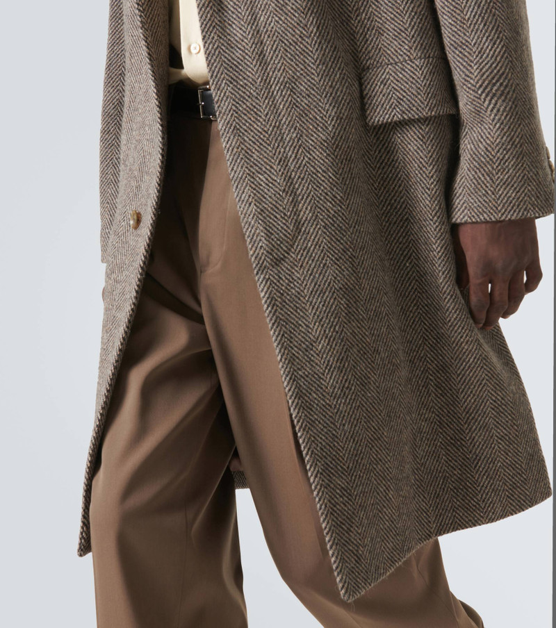 Herringbone wool and alpaca tweed coat 6