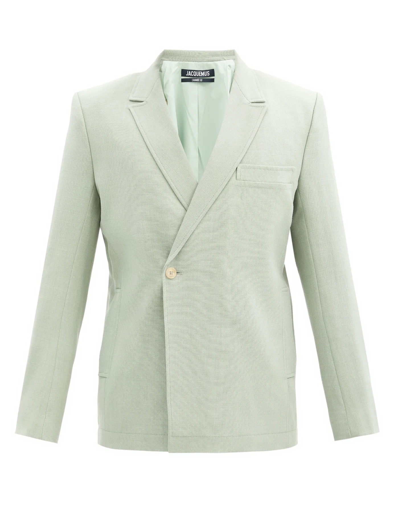 Moulin double-breasted wool-blend canvas blazer - 1