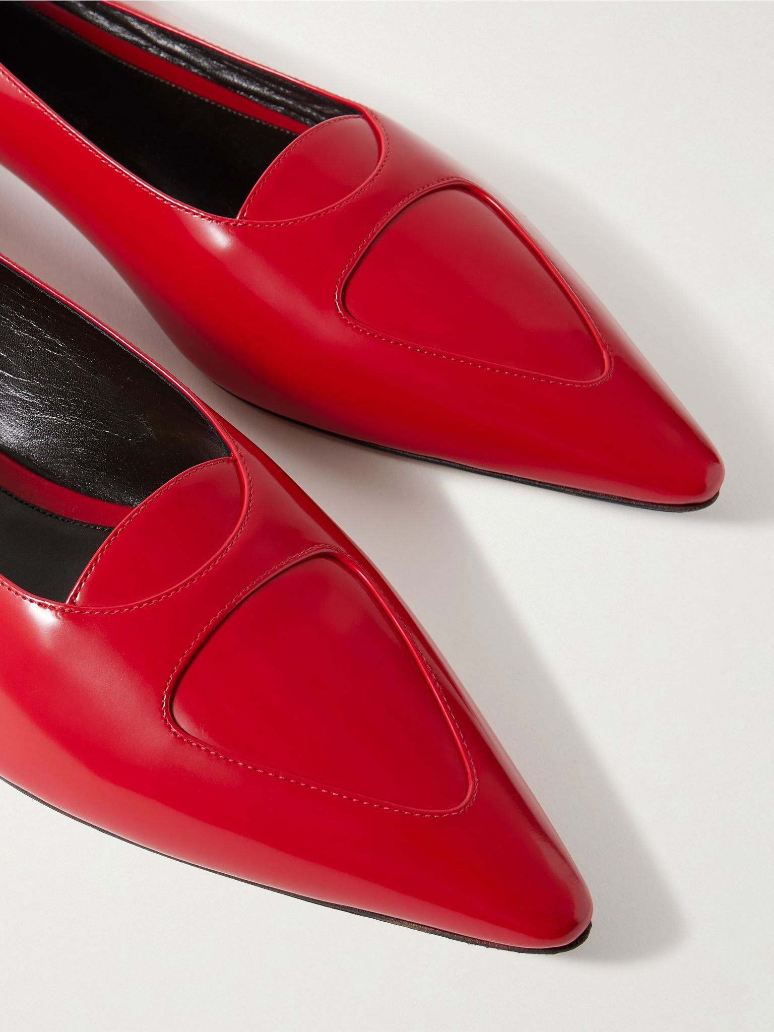 Viv glossed-leather ballet flats Red - 4