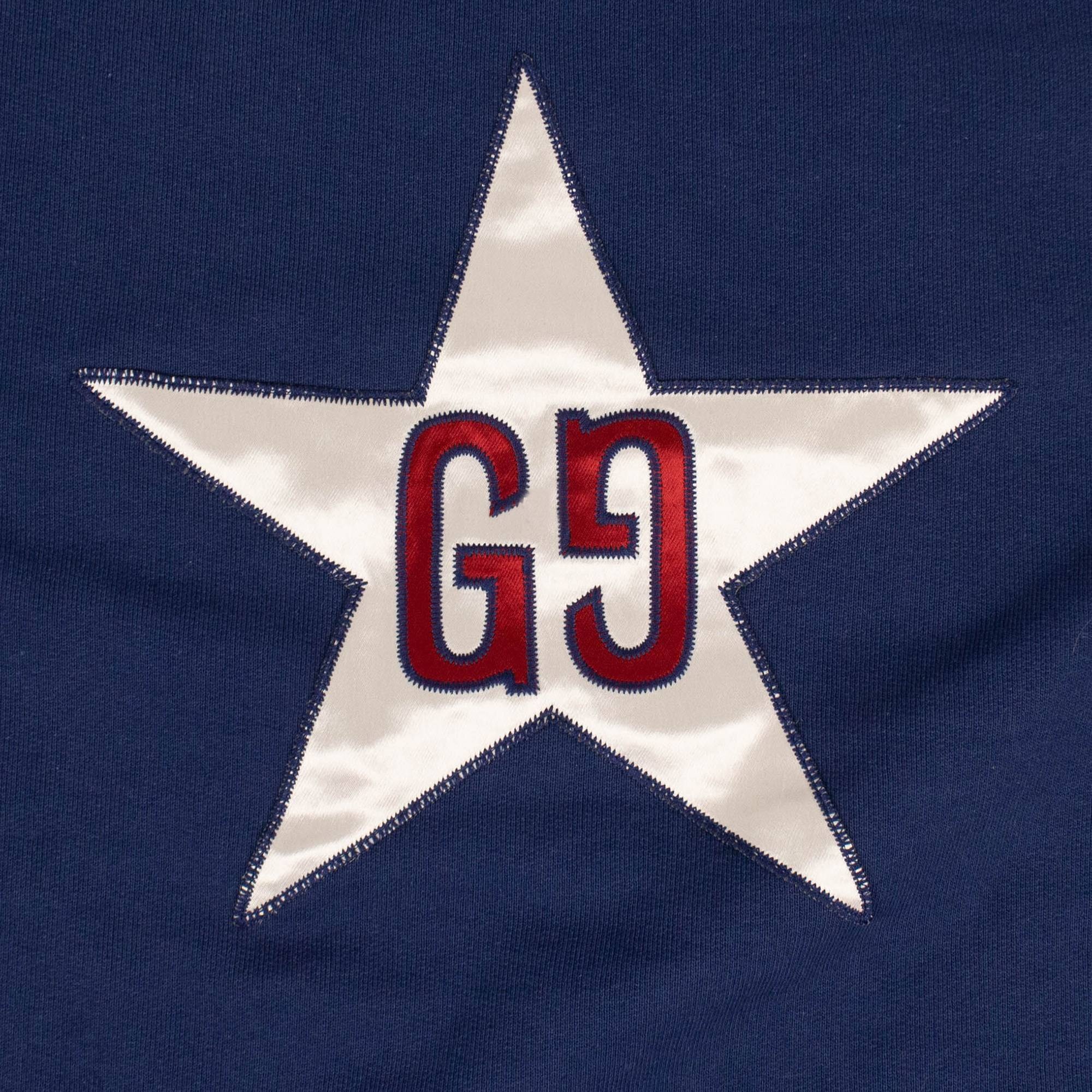 Gucci GG Star Design Crewneck Sweatshirt 'Blue' - 3