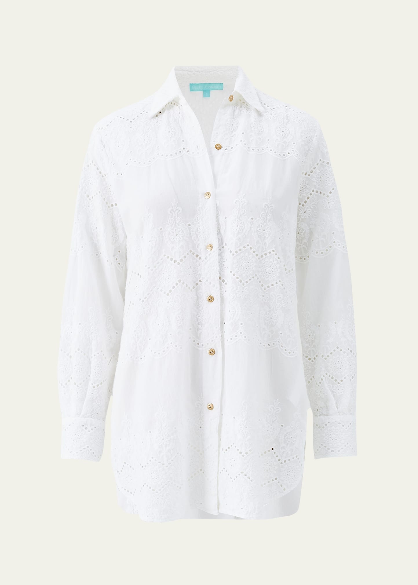 Orla Eyelet Button-Front Shirt - 1