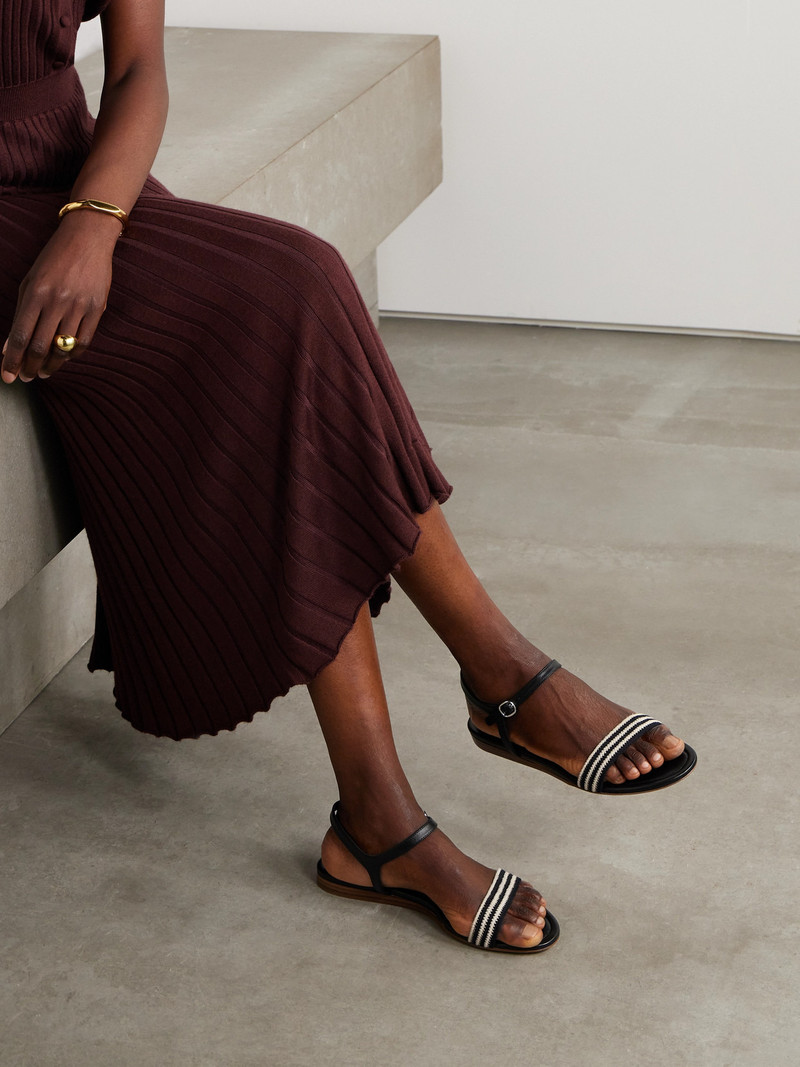 GABRIELA HEARST Alexi Crocheted And Leather Sandals outlook