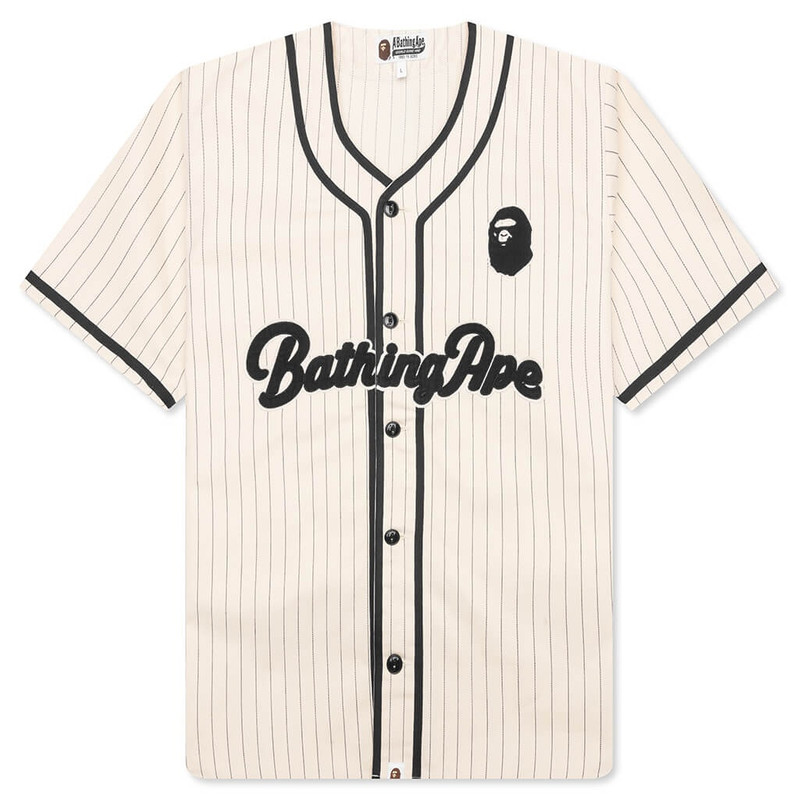 A BATHING APE BASEBALL SHIRT - IVORY - 1