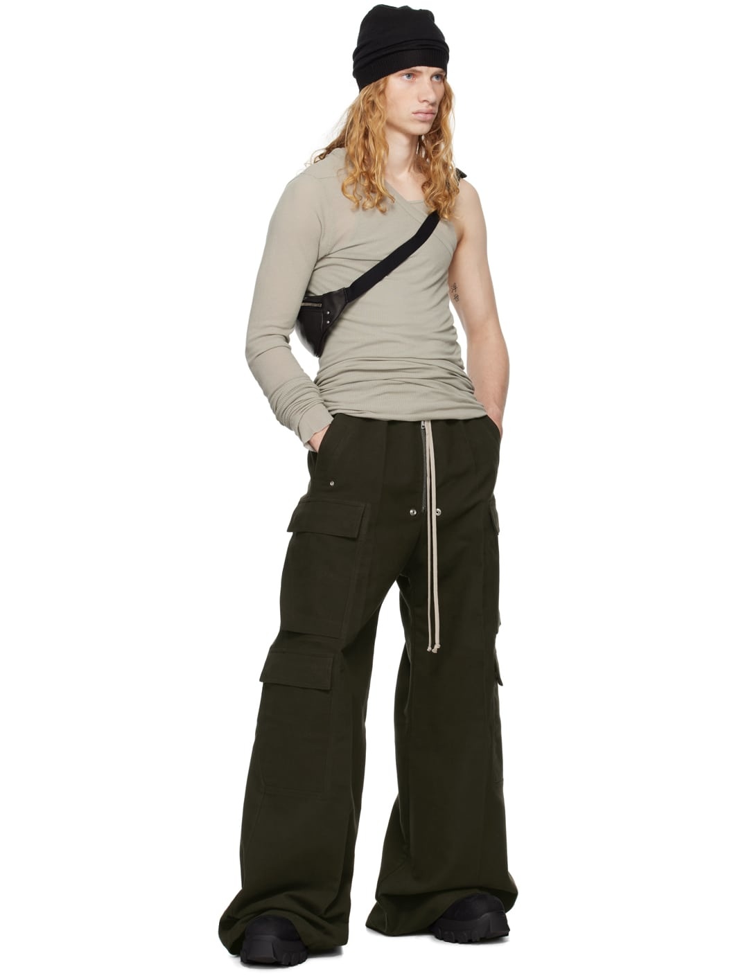 Rick Owens Green Porterville Cargobelas Cargo Pants | ssense