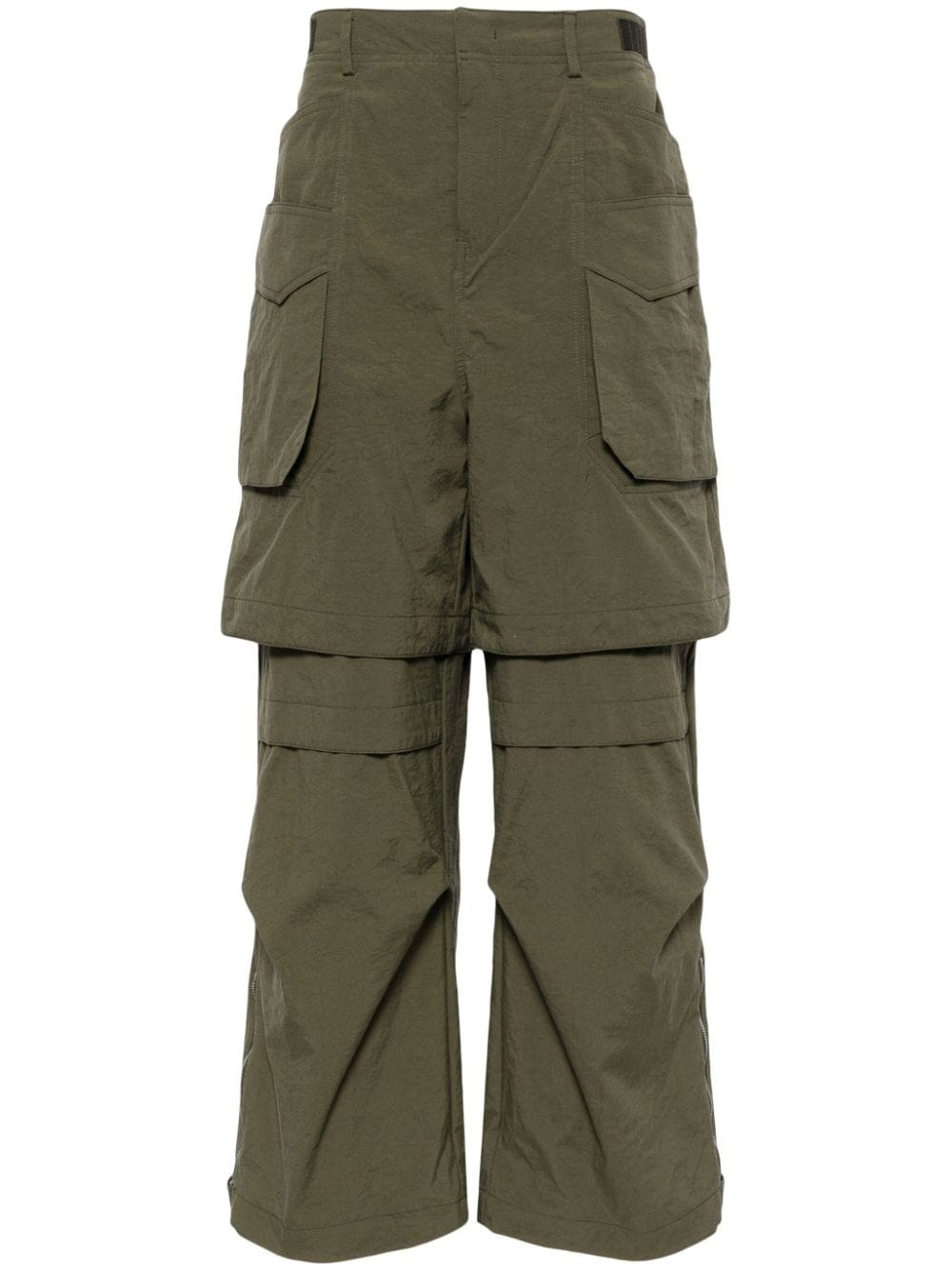 layered cargo trousers - 1