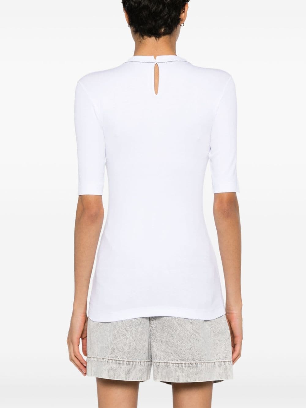 Monili-chain cotton jumper - 4