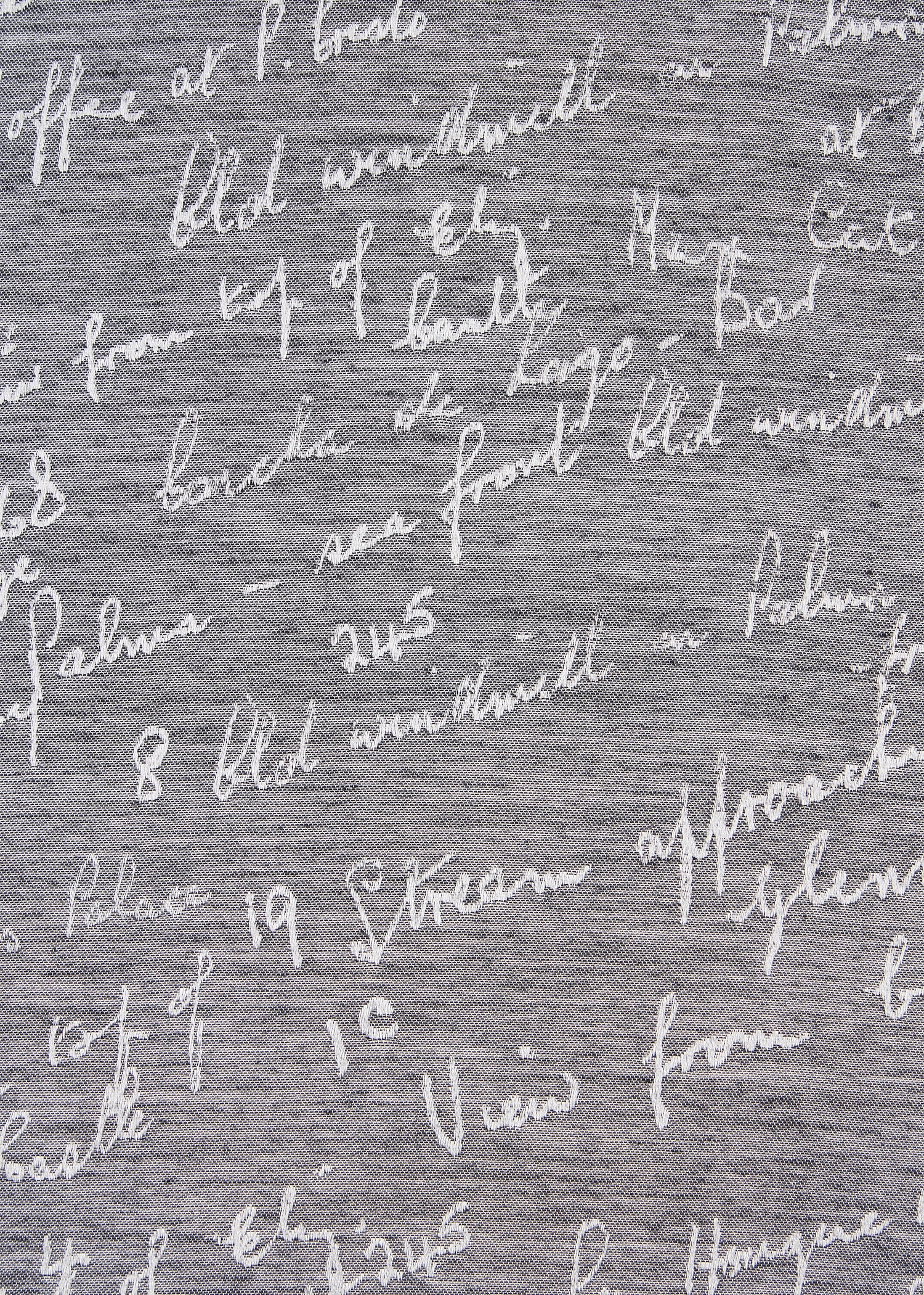 Grey Silk-Blend 'Notebook Writing' Scarf - 3