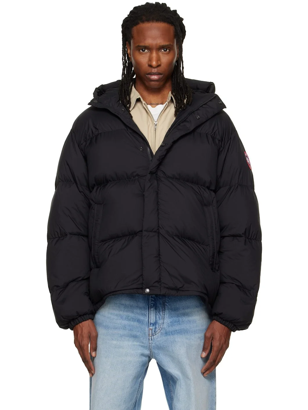 Black Sterling Puffer Down Coat - 1