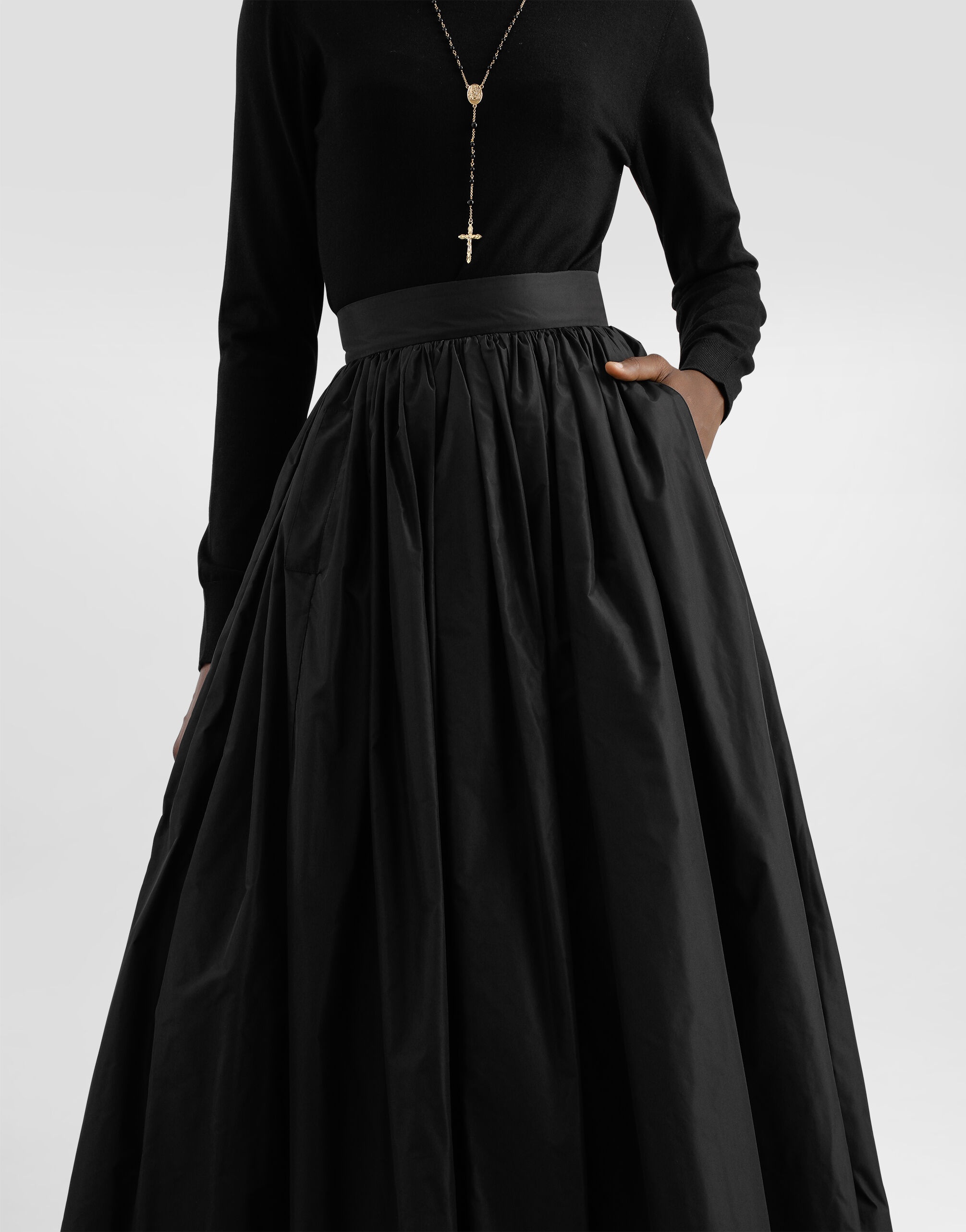 Long taffeta circle skirt - 5
