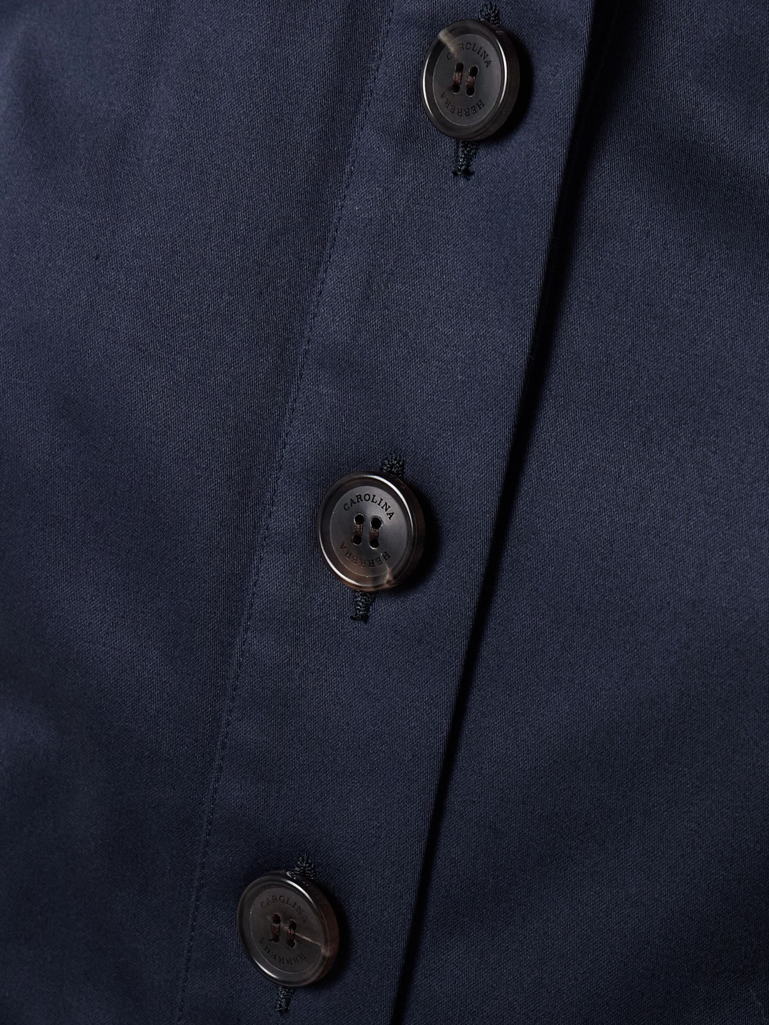 Belted cotton-blend sateen halterneck midi shirt dress Navy - 4