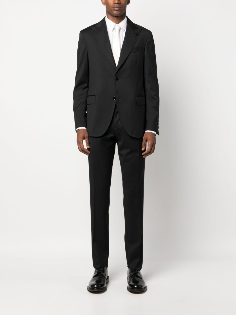 single-breasted two-piece wool suit - 2