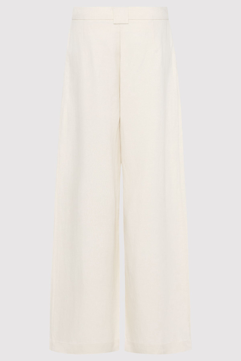 ST. AGNI Wide Leg Pleat Pants - Tofu outlook
