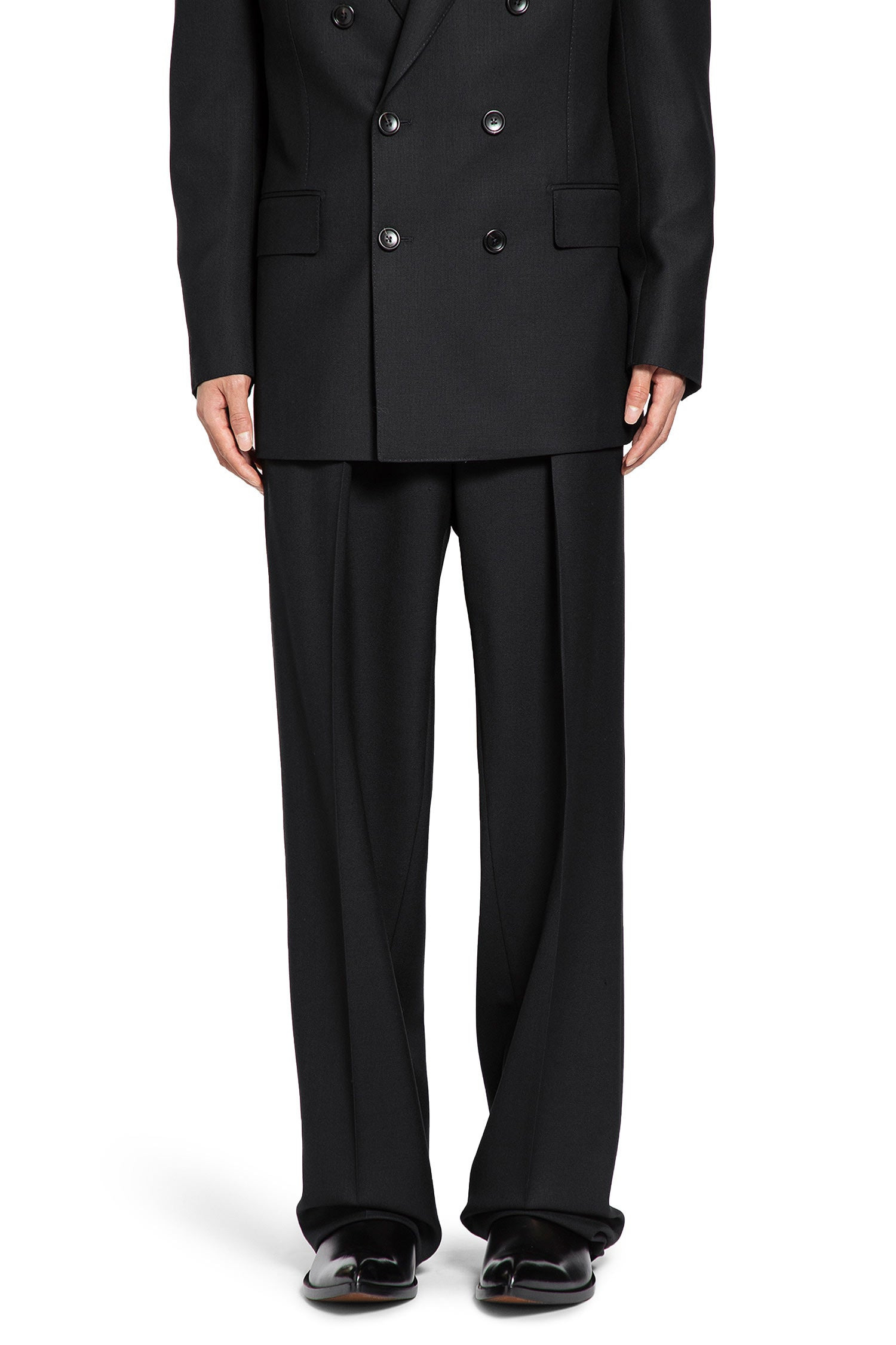 Double Pleat Trousers In Broken Twill - 6