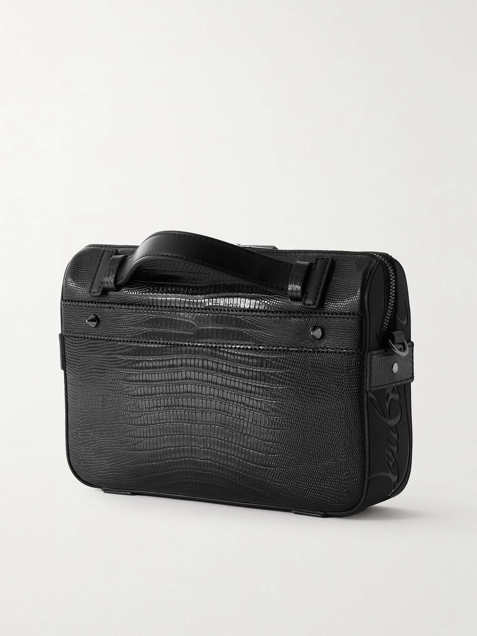 Ruisbuddy Studded Rubber-Trimmed Full-Grain Leather Messenger Bag - 4
