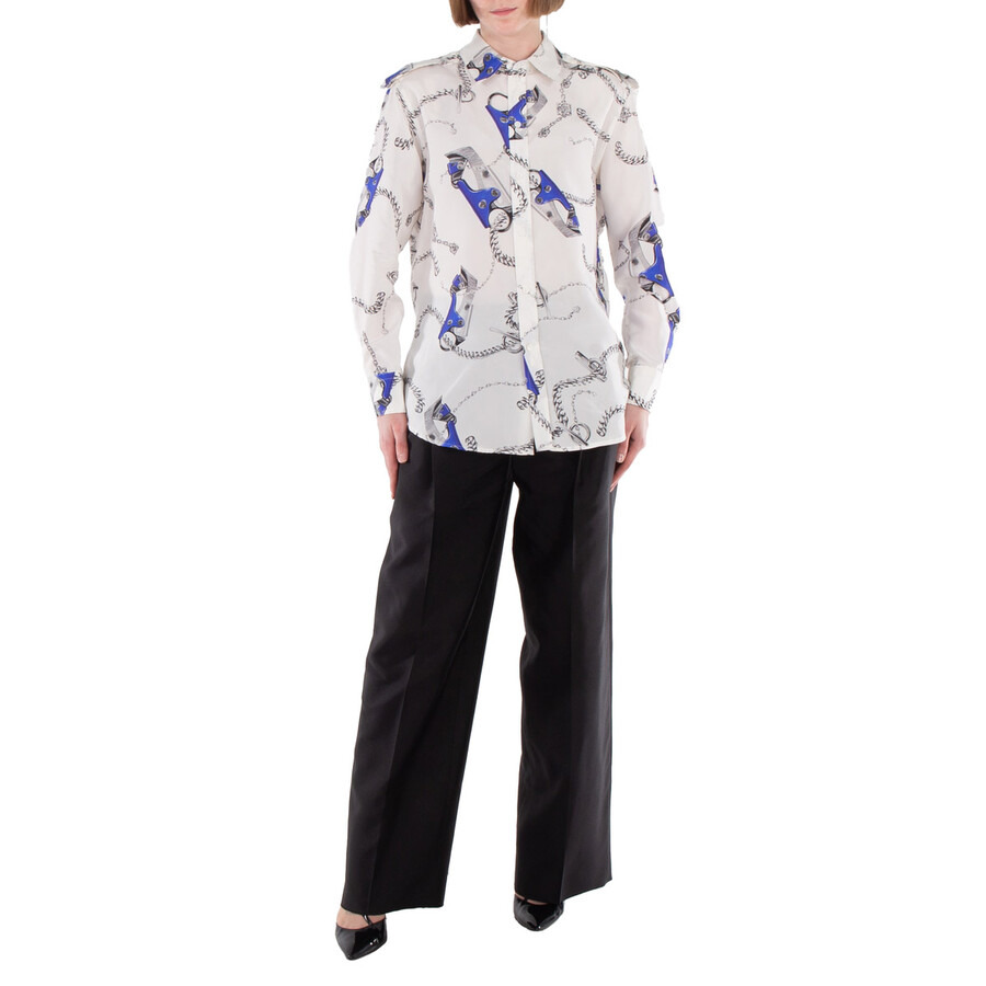 Burberry Knight Hardware-Print Silk Shirt - 4