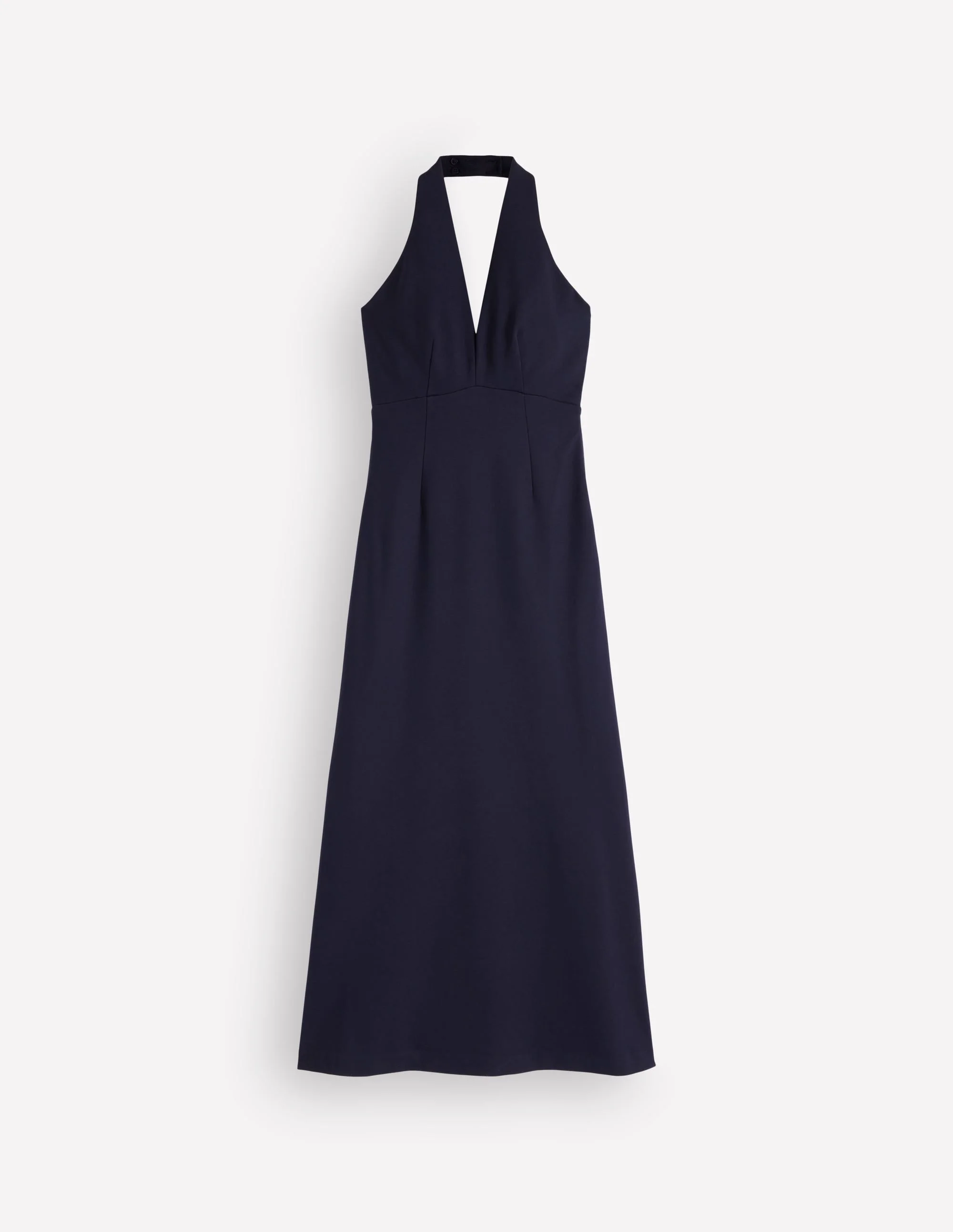 Halter Neck Jersey Maxi Dress-Navy - 1
