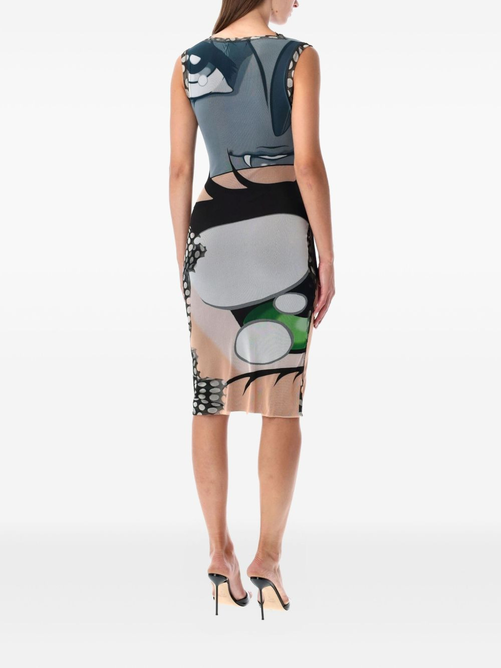 graphic-print mesh mini dress - 2