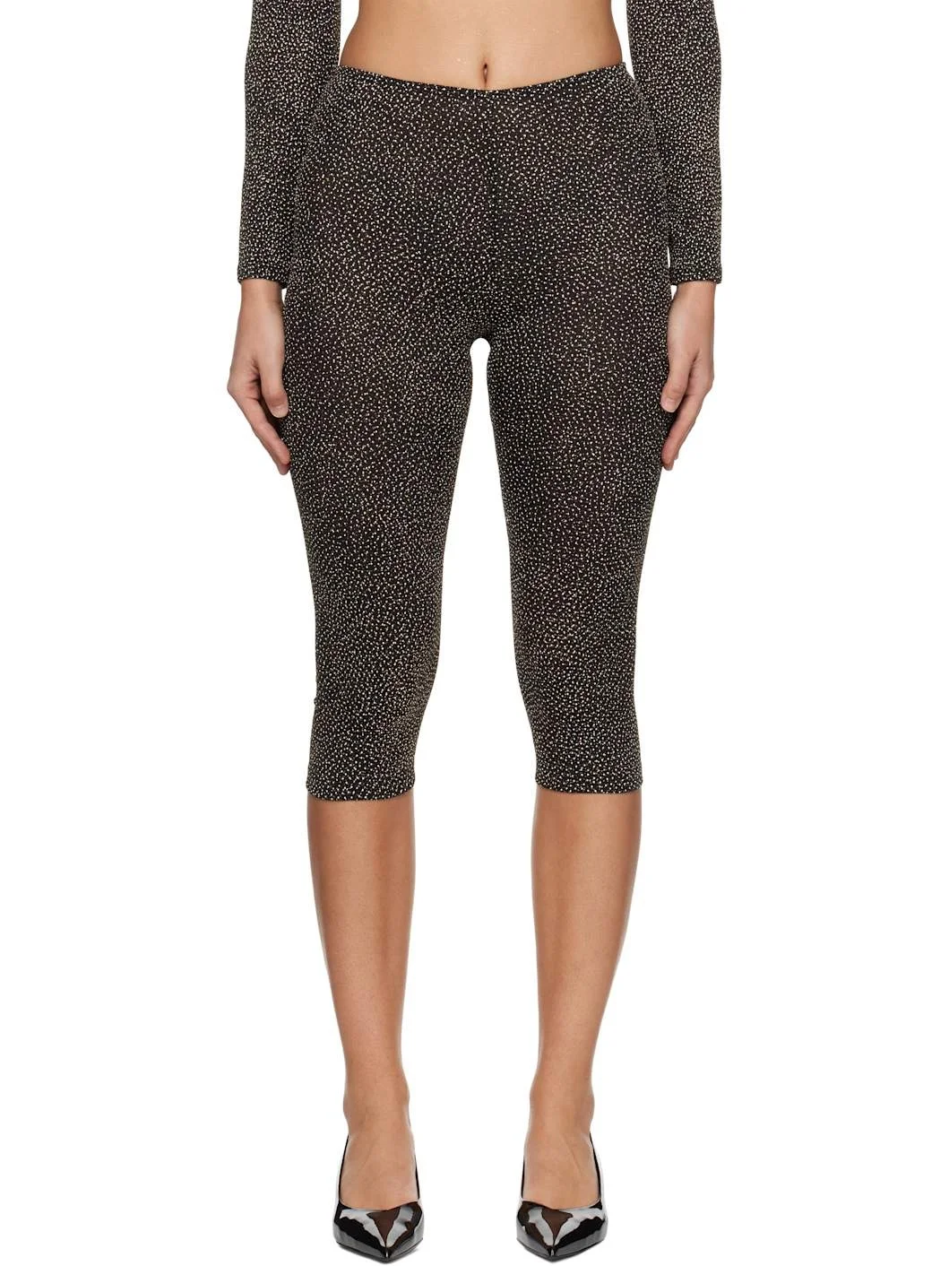 Black & Gold Cassia Capri Leggings - 1