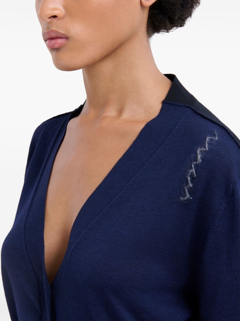 logo-embroidered cardigan - 4