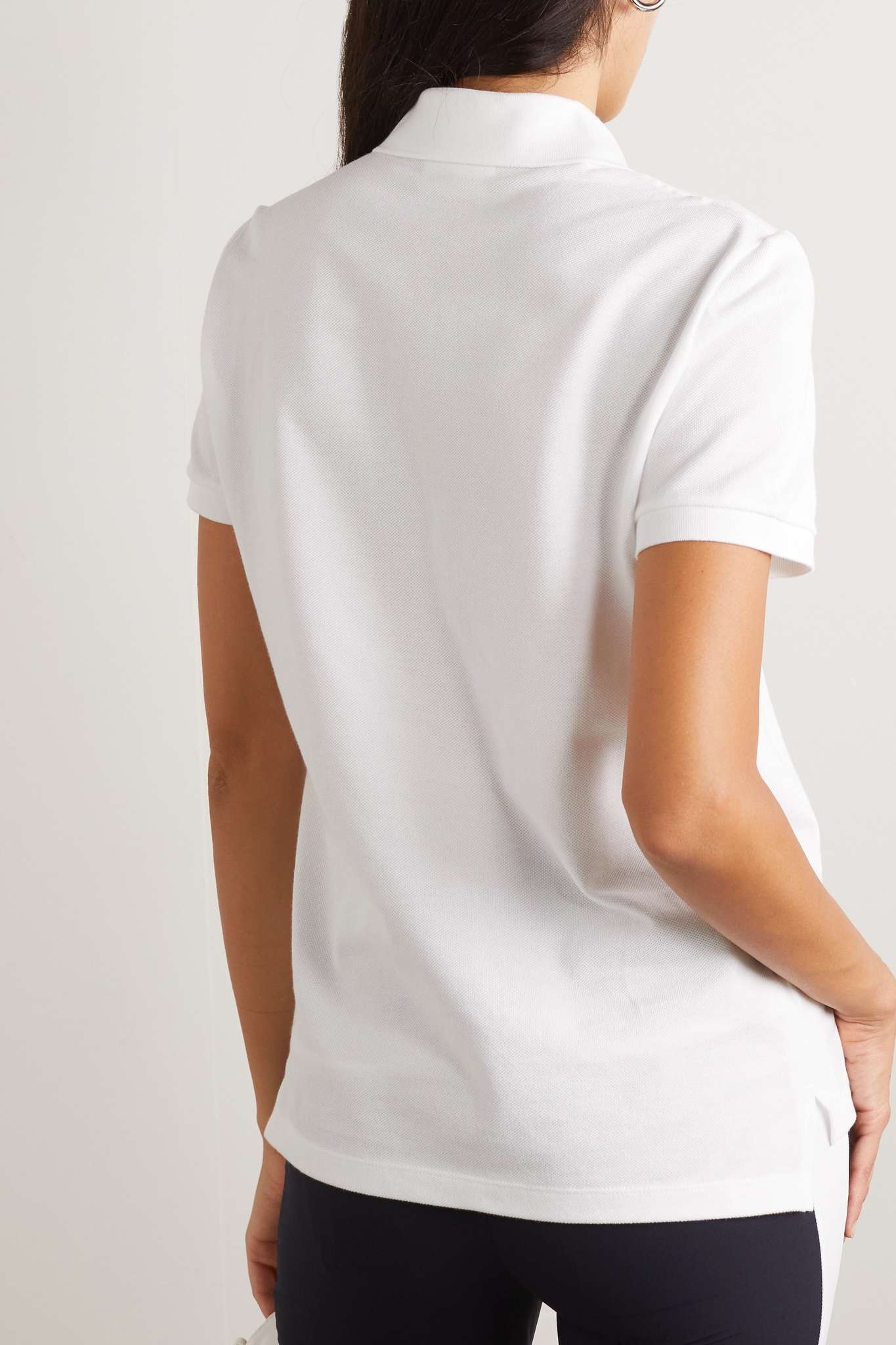 Appliquéd cotton-piqué polo shirt - 5
