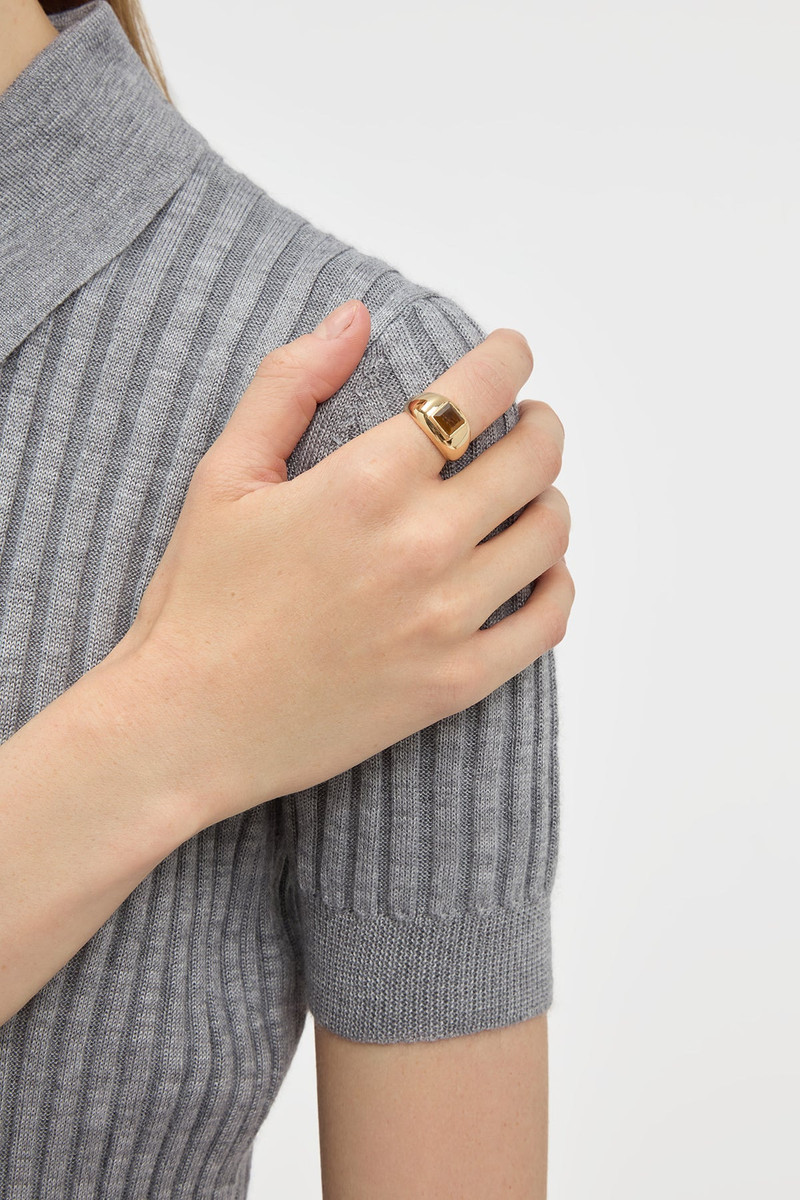 GABRIELA HEARST Medium Ring in 18K Yellow Gold & Tiger's Eye outlook