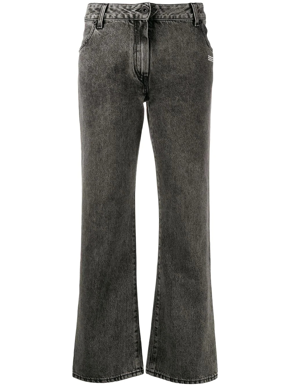 cropped leg mid-rise jeans - 1