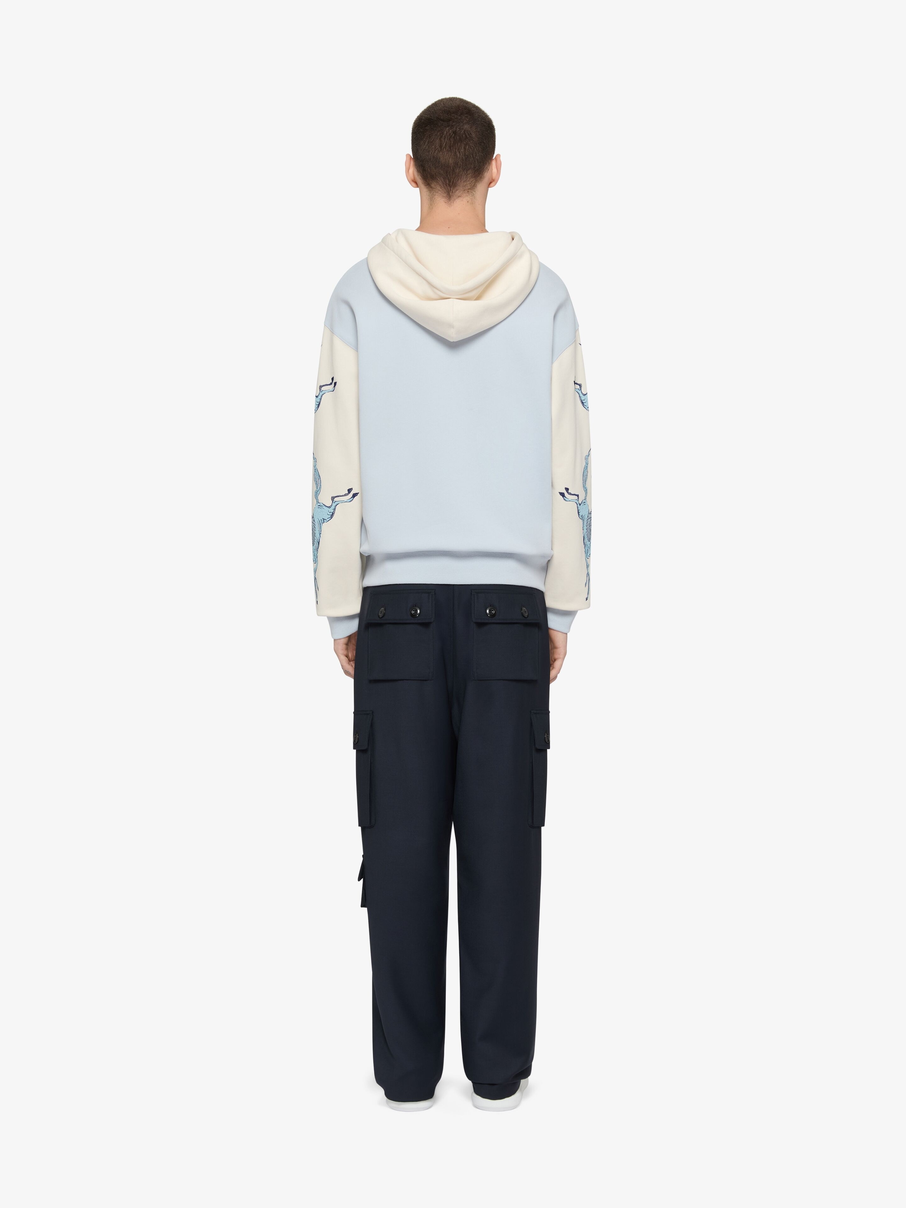 Givenchy ZIPPED HOODIE IN FLEECE WITH PATCHES AND UNICORNS