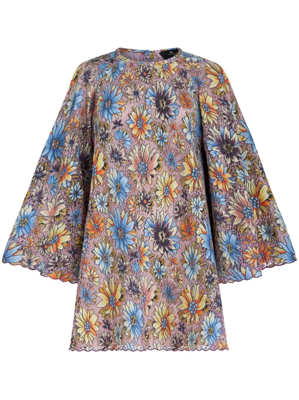 printed lace minidress - 1