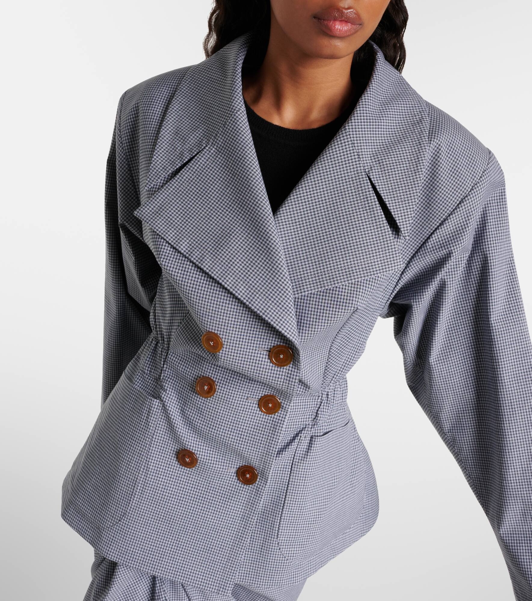 Gingham cotton jacket - 5