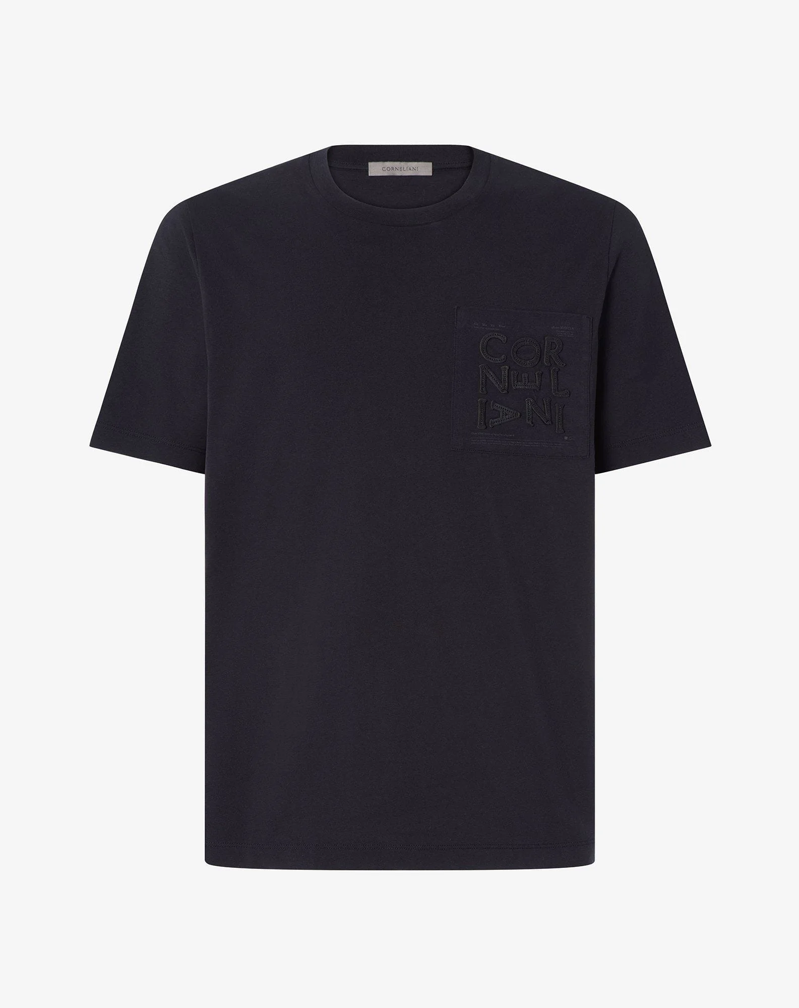 Black crew neck cotton jersey t-shirt - 1