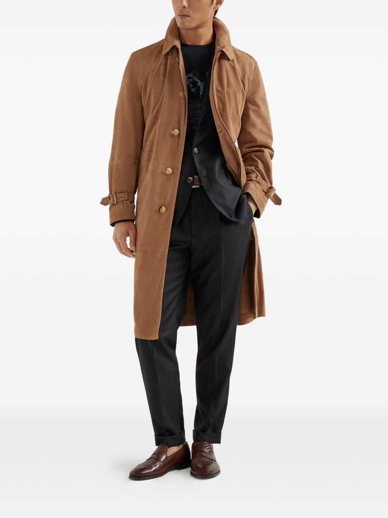 Brunello Cucinelli stripe pleat trousers outlook