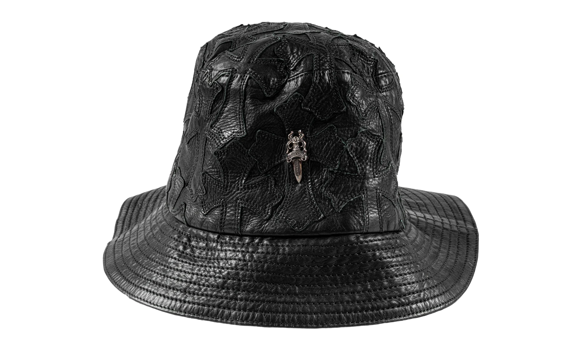 Cross Leather Patch Bucket Hat "Black" CHRM1406 - 1