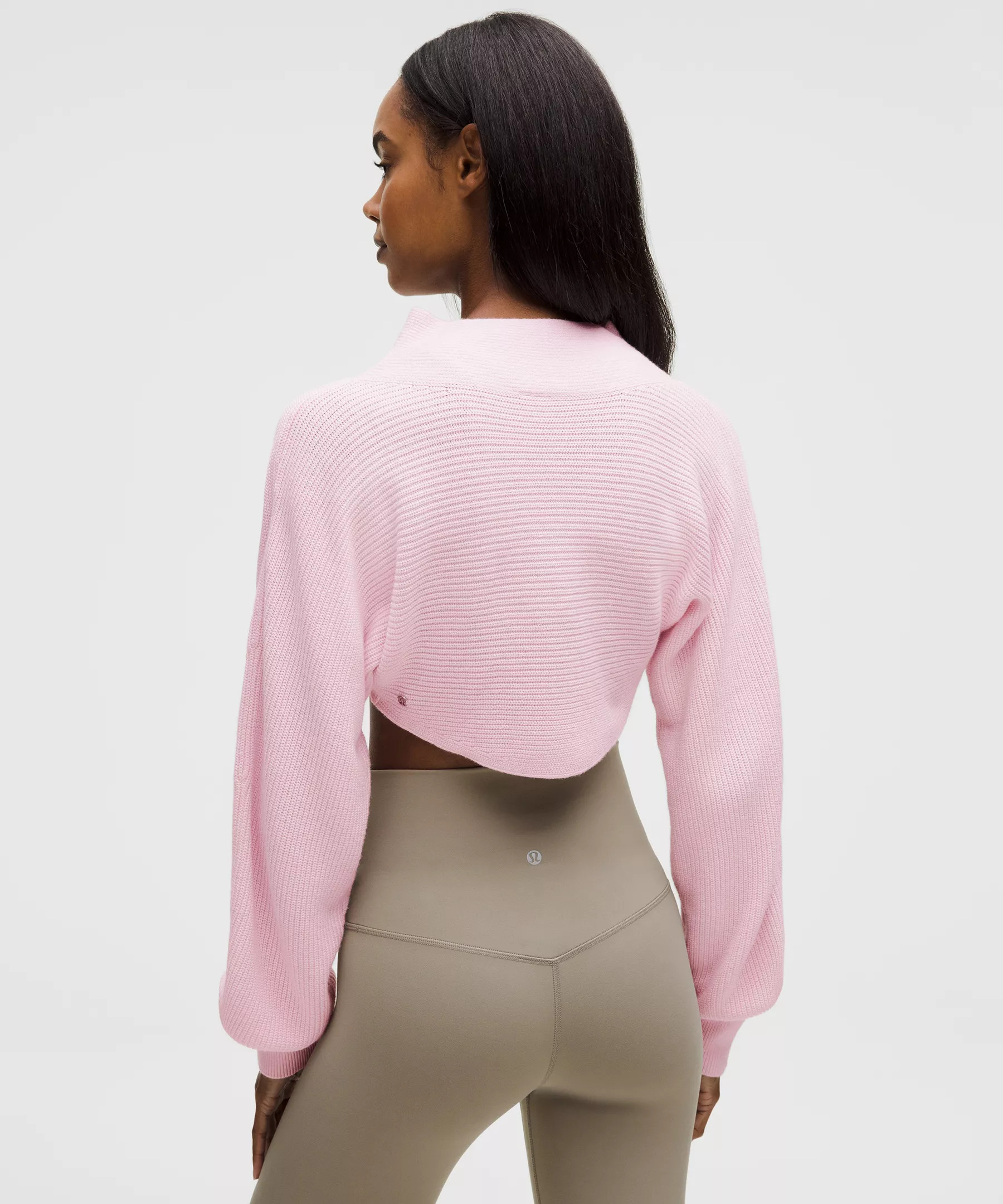 Cotton-Blend Mockneck Knit Shrug - 3