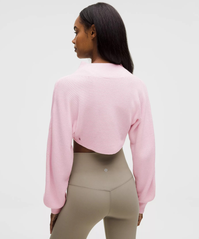Cotton-Blend Mockneck Knit Shrug 3
