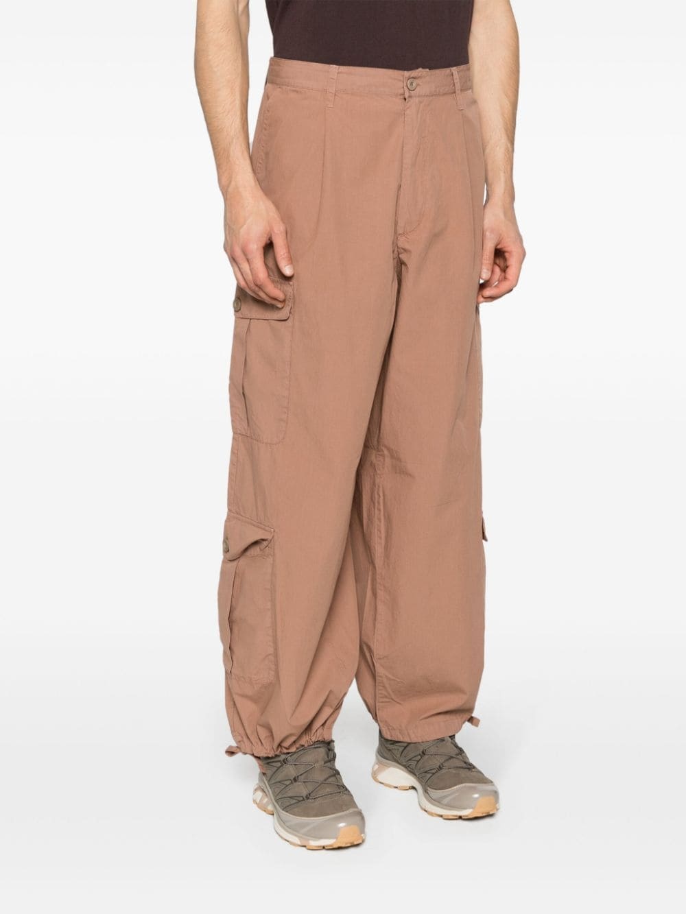 straight-leg cotton cargo trousers - 3