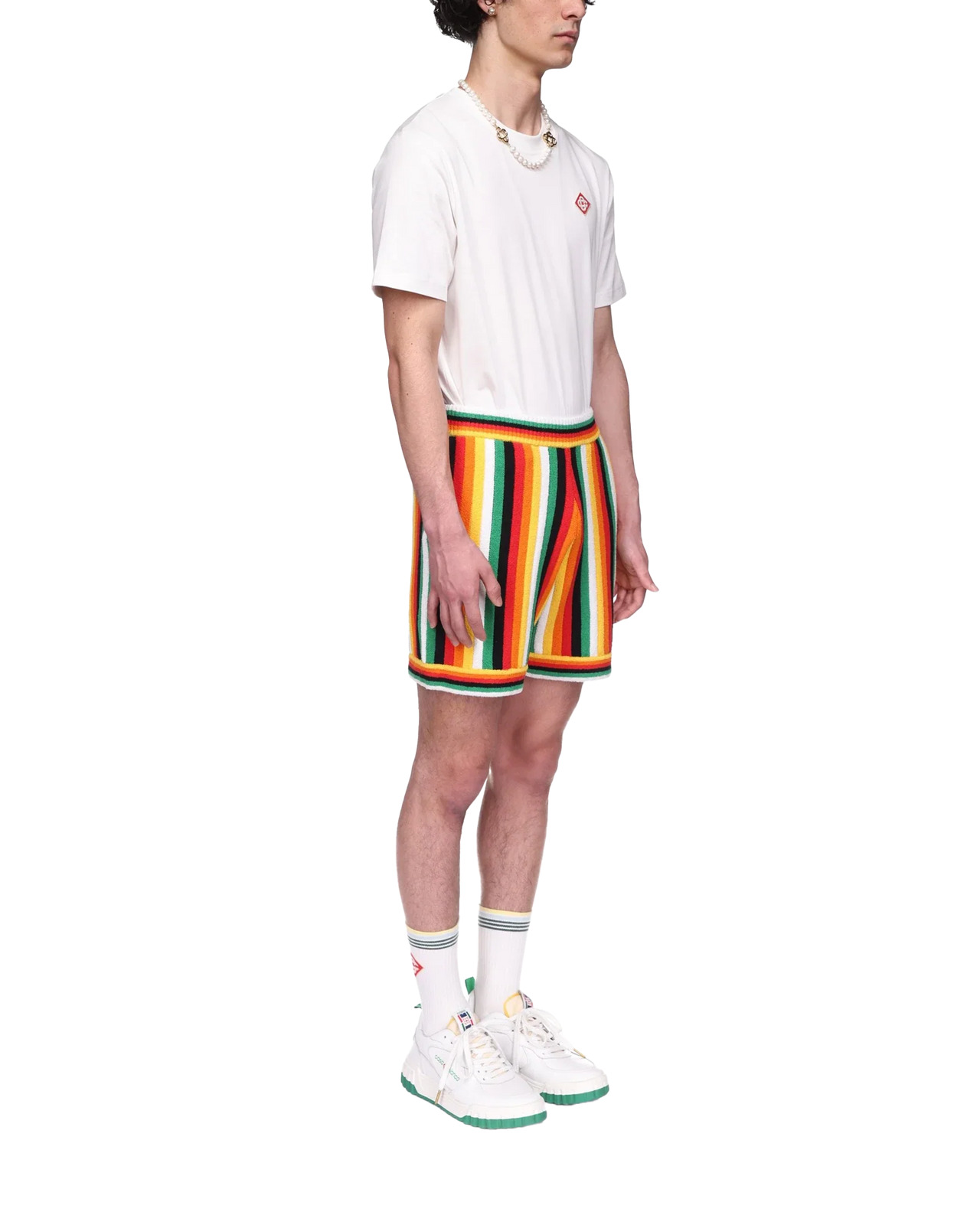 Striped Towelling Shorts - 5