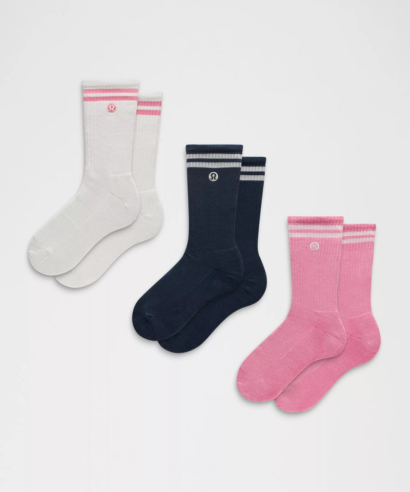 Unisex Daily Essential Crew Socks 3 Pack *Stripe 1