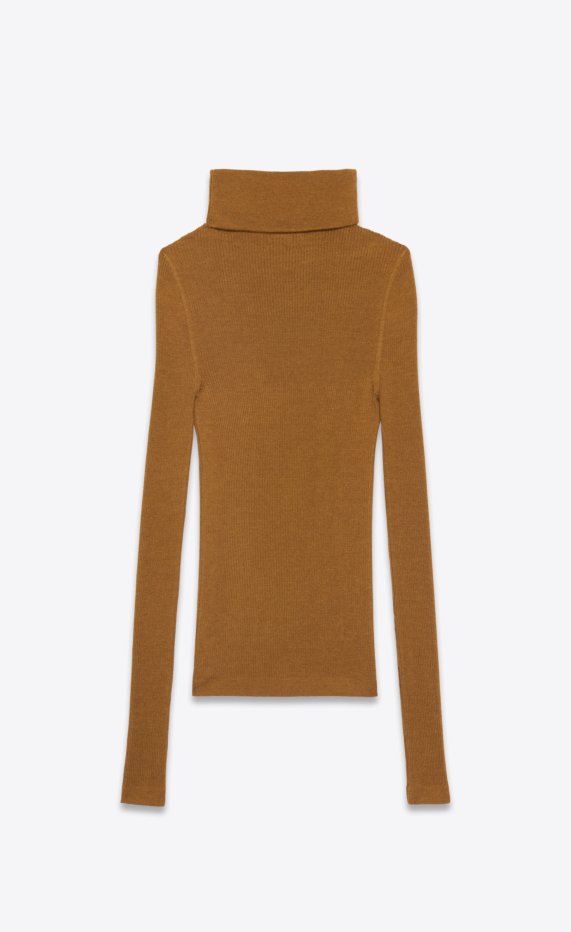 ribbed turtleneck sweater in cashmere, wool and silk - 2