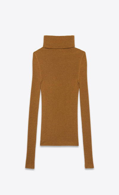 SAINT LAURENT ribbed turtleneck sweater in cashmere, wool and silk outlook